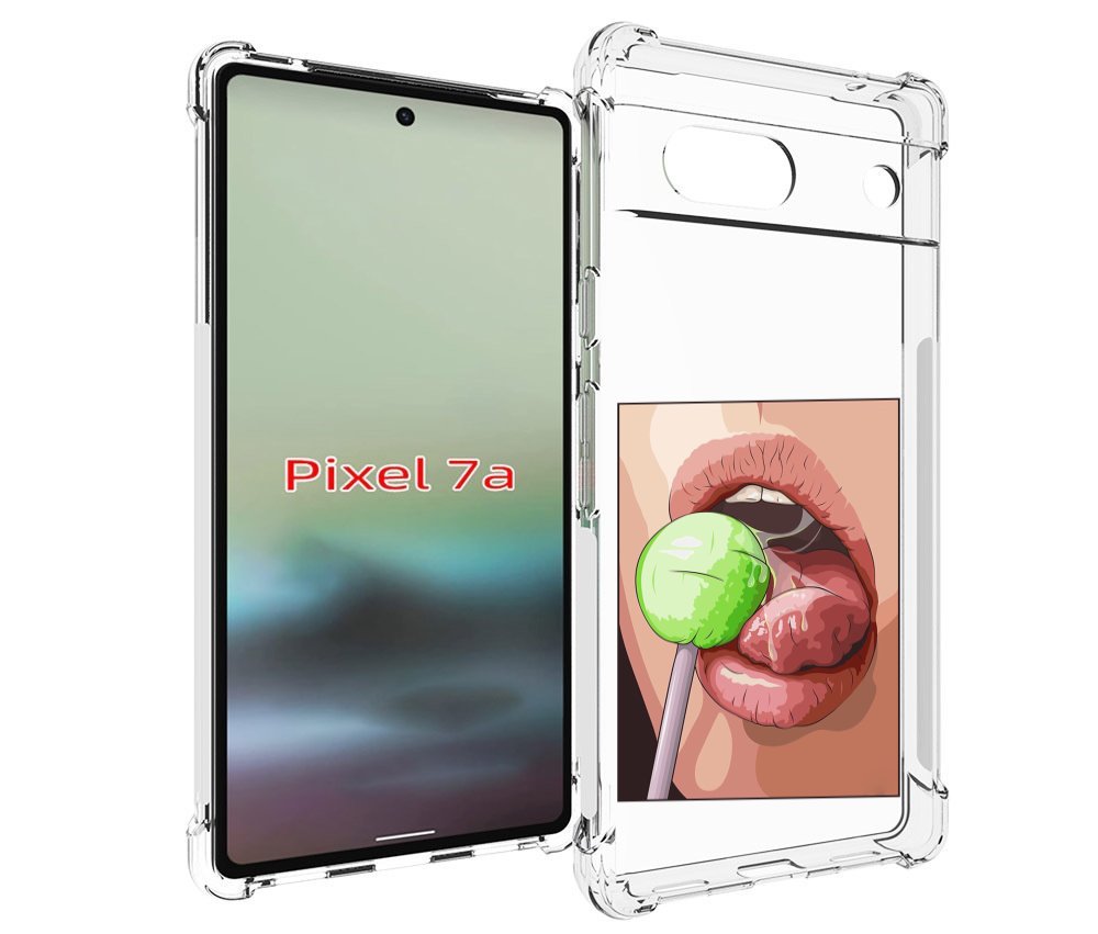 

Чехол MyPads зеленый-чупа-чупс женский для Google Pixel 7A, Tocco