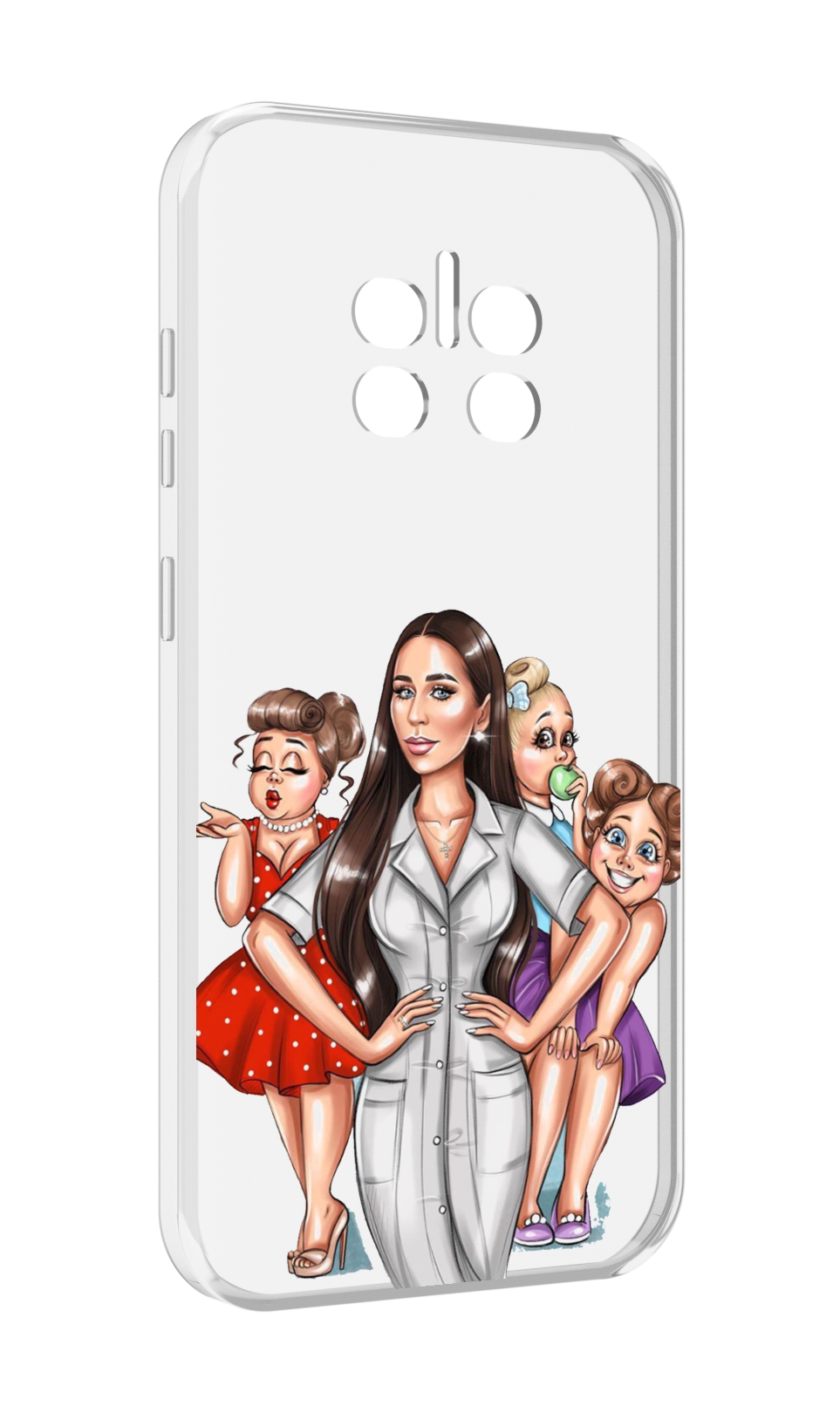 

Чехол MyPads Милые-дамы женский для Doogee V11, Прозрачный, Tocco