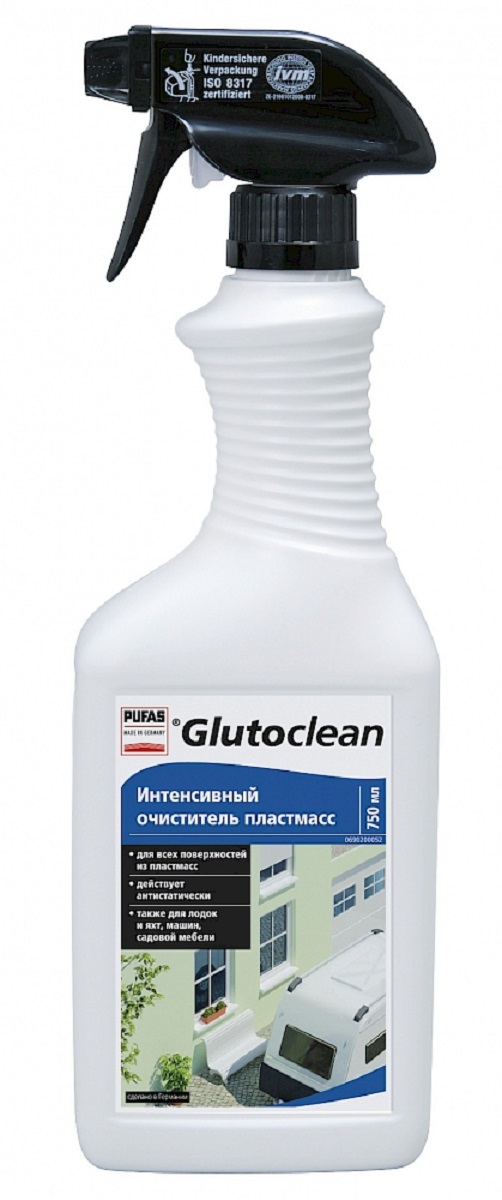 Очиститель интенсивный для пластмасс PUFAS Glutoclean 750мл 390 366-R интенсивный очиститель поверхностей glutoclean