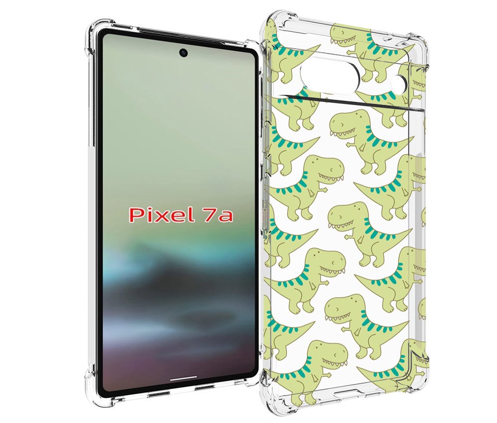 

Чехол MyPads зеленые-динозаврики для Google Pixel 7A, Tocco