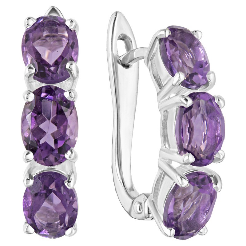 

Серьги из серебра с аметистом LAZURIT-ONLINE 7916PD, 7916PD