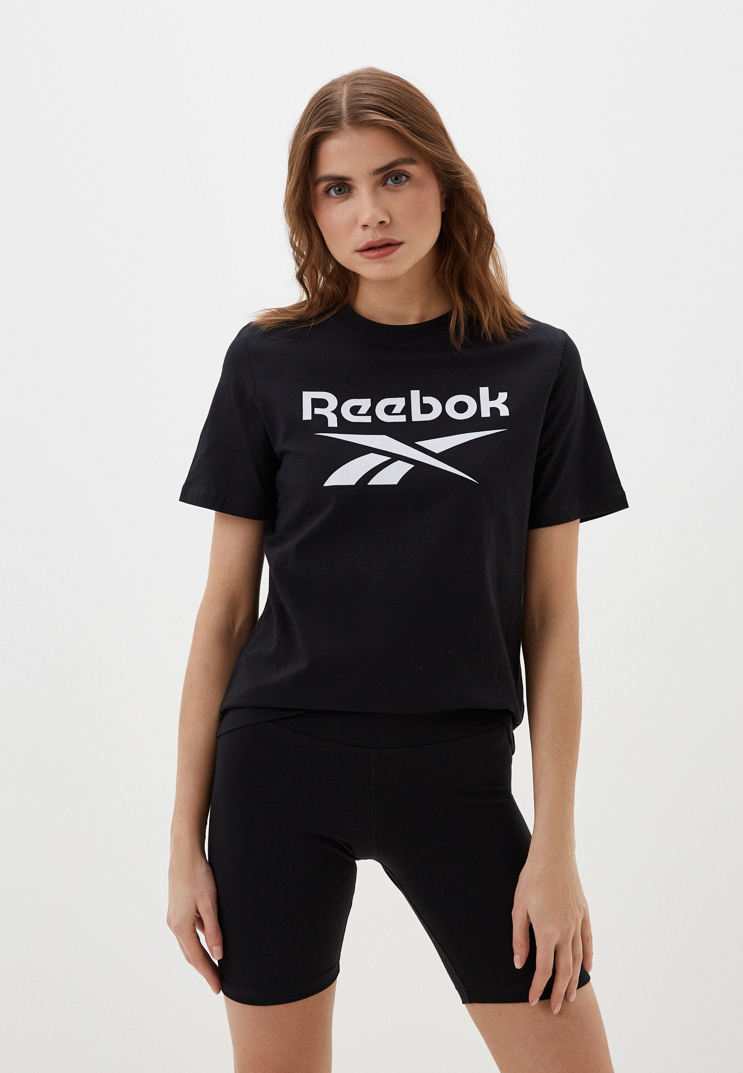 

Футболка женская Reebok Identity Big Logo T-shirt черная XL, Черный, Identity Big Logo T-shirt