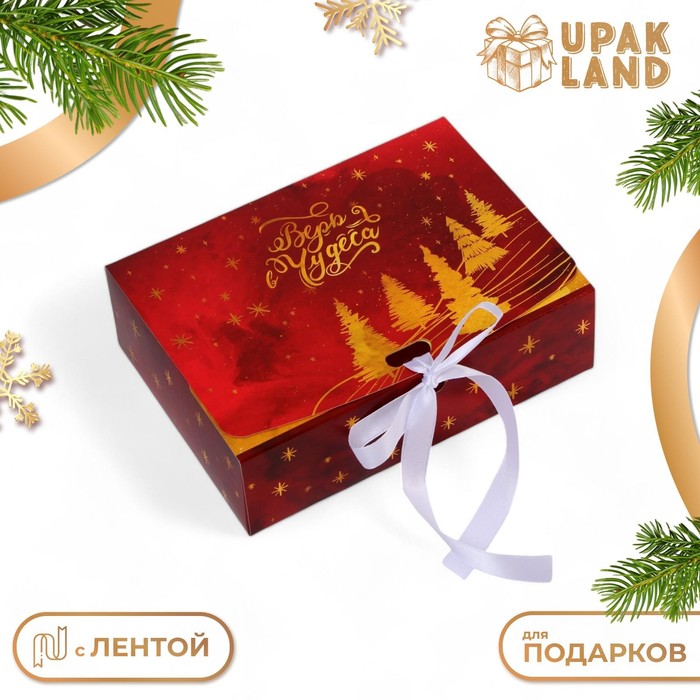 

Коробка UPAK LAND Новогодние чудеса складная упаковка 16х12х5 см 1 шт