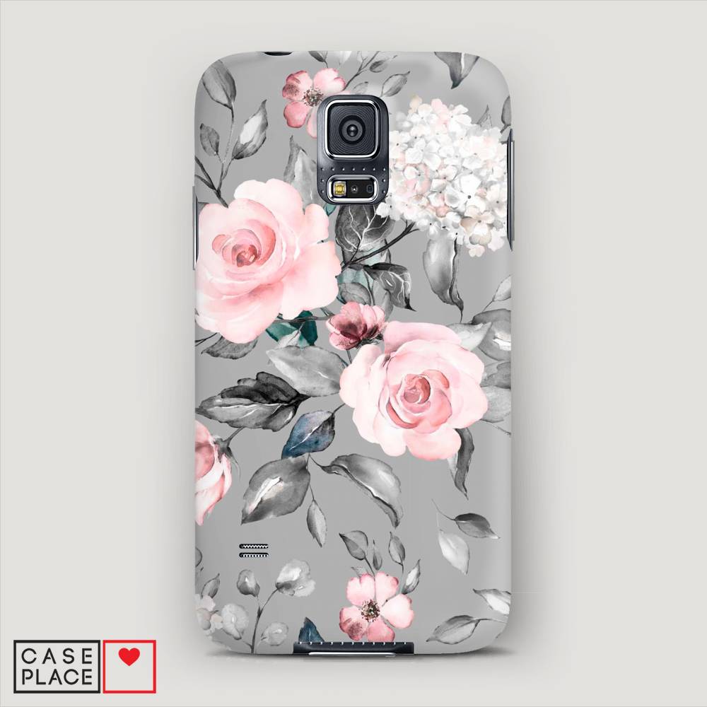 фото Чехол awog "розы на сером" для samsung galaxy s5 mini