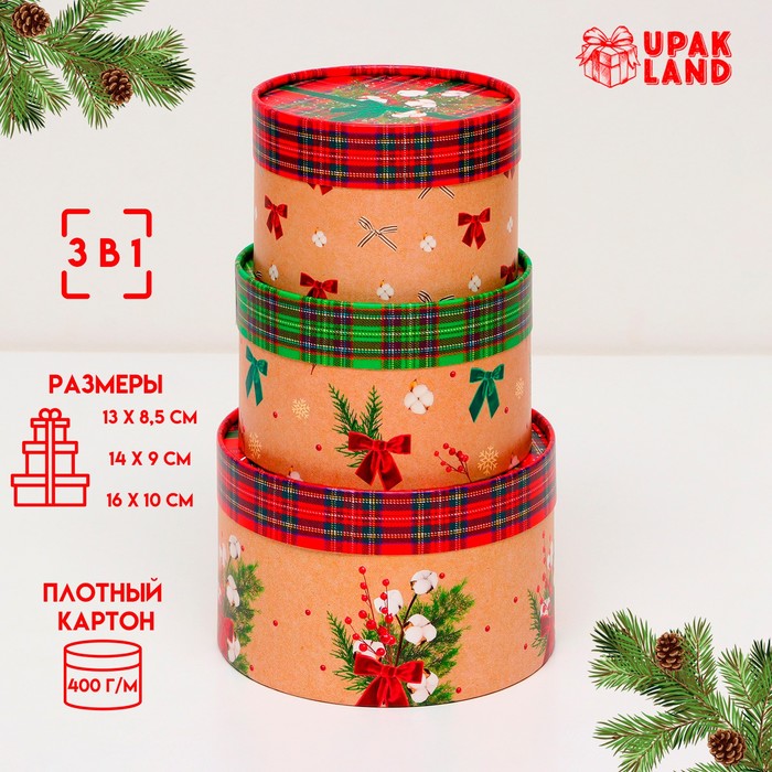 

Коробка UPAK LAND 3 в 1 Клетка 16 х 10, 14 х 9, 13 х 8,5 см 3 шт