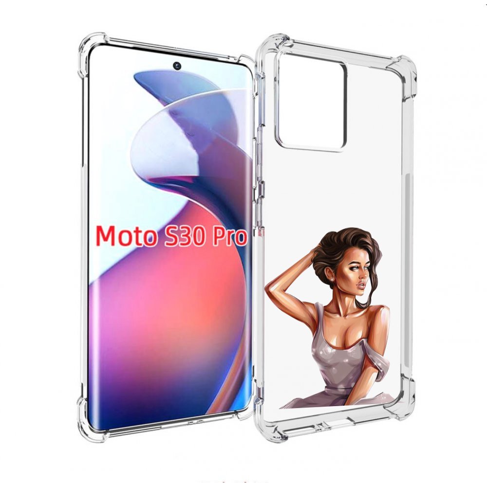 

Чехол MyPads Девушка-с-прической женский для Motorola Moto S30 Pro, Прозрачный, Tocco