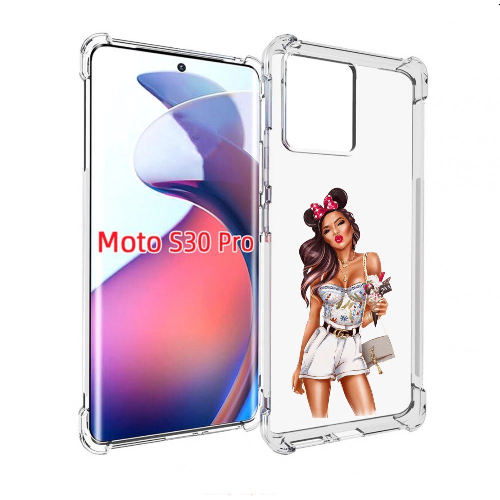

Чехол MyPads Девушка-микки для Motorola Moto S30 Pro, Прозрачный, Tocco