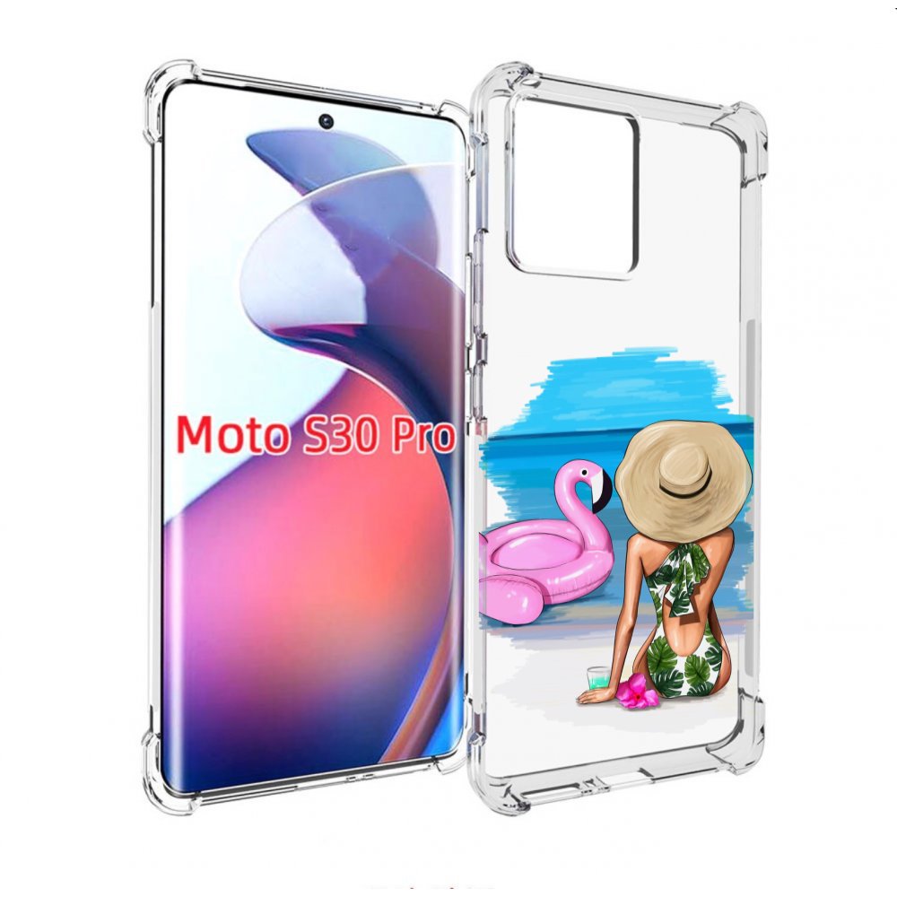 

Чехол MyPads Девушка-и-фламинго женский для Motorola Moto S30 Pro, Прозрачный, Tocco