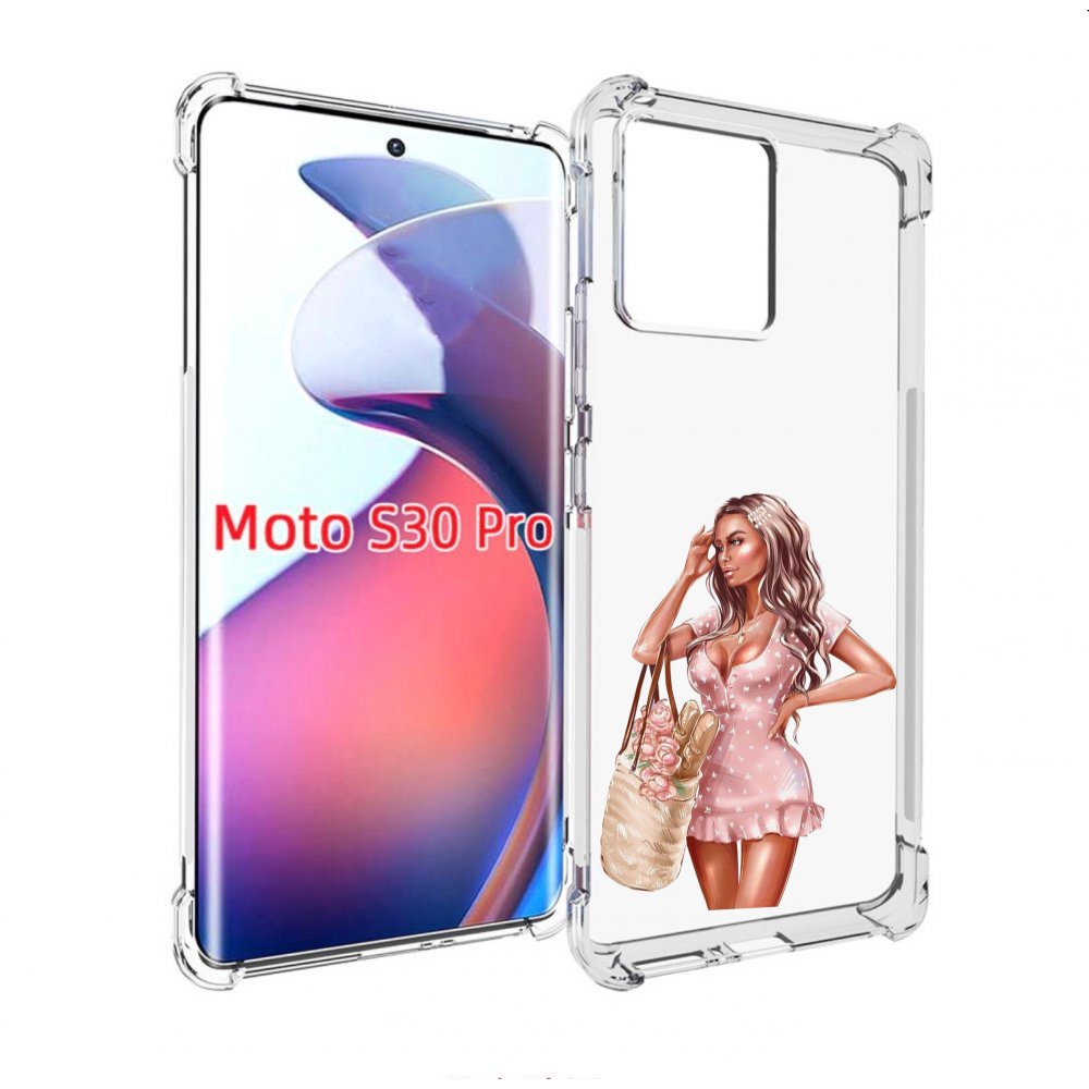 

Чехол MyPads Девушка-в-мини-платье женский для Motorola Moto S30 Pro, Прозрачный, Tocco