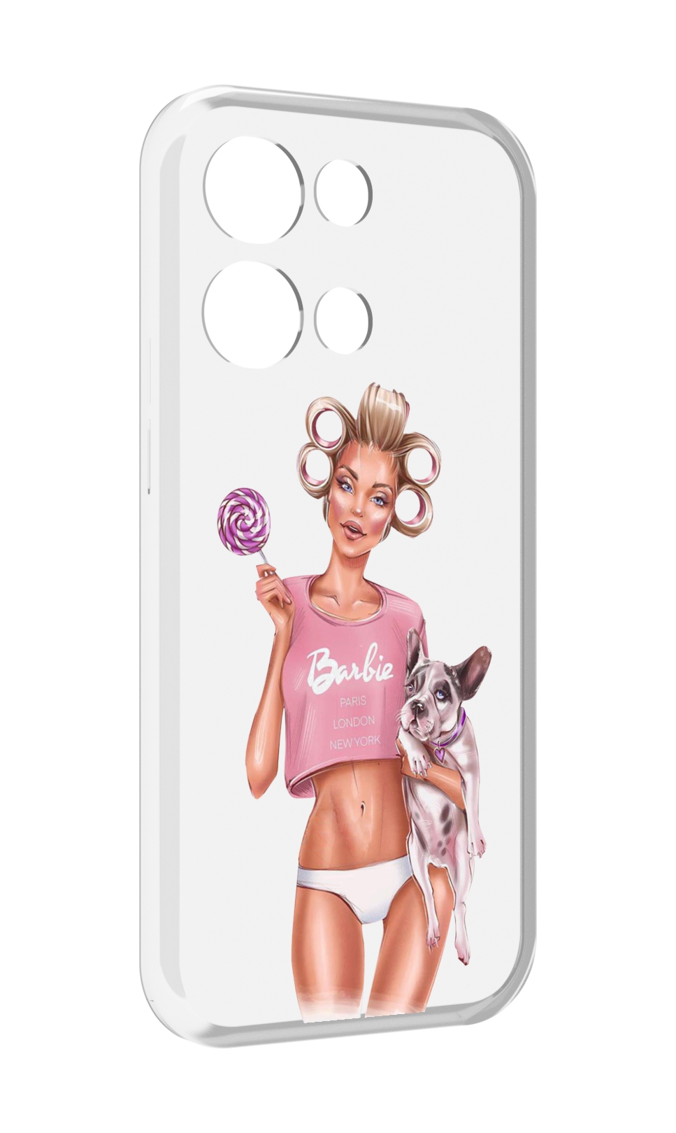 

Чехол MyPads Барби-с-собачкой женский для OPPO Reno8 Pro, Прозрачный, Tocco