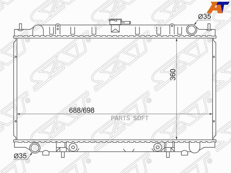 Радиатор Nissan Bluebird U14/Primera Camino P11/Infiniti G20 Sr18/20 95-01 Sat арт. SG-NS0