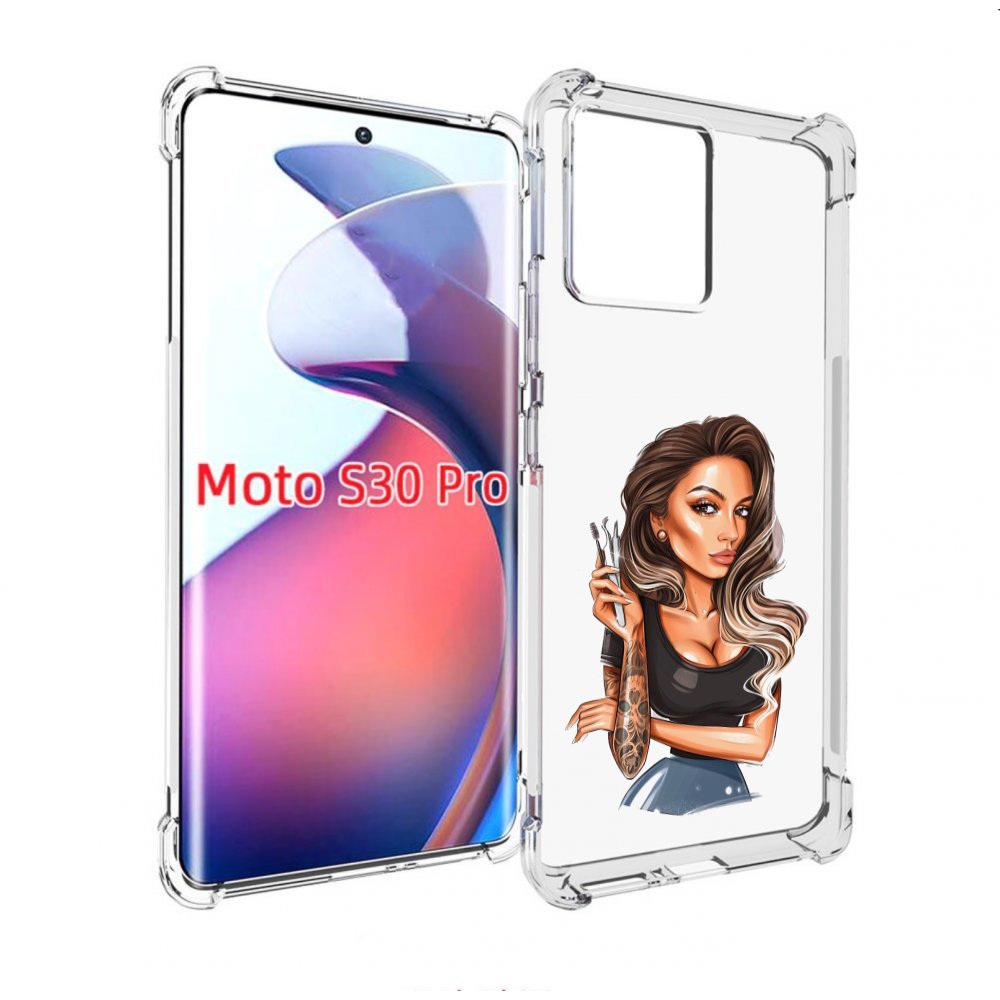 

Чехол MyPads Девушка-бровист для Motorola Moto S30 Pro, Прозрачный, Tocco