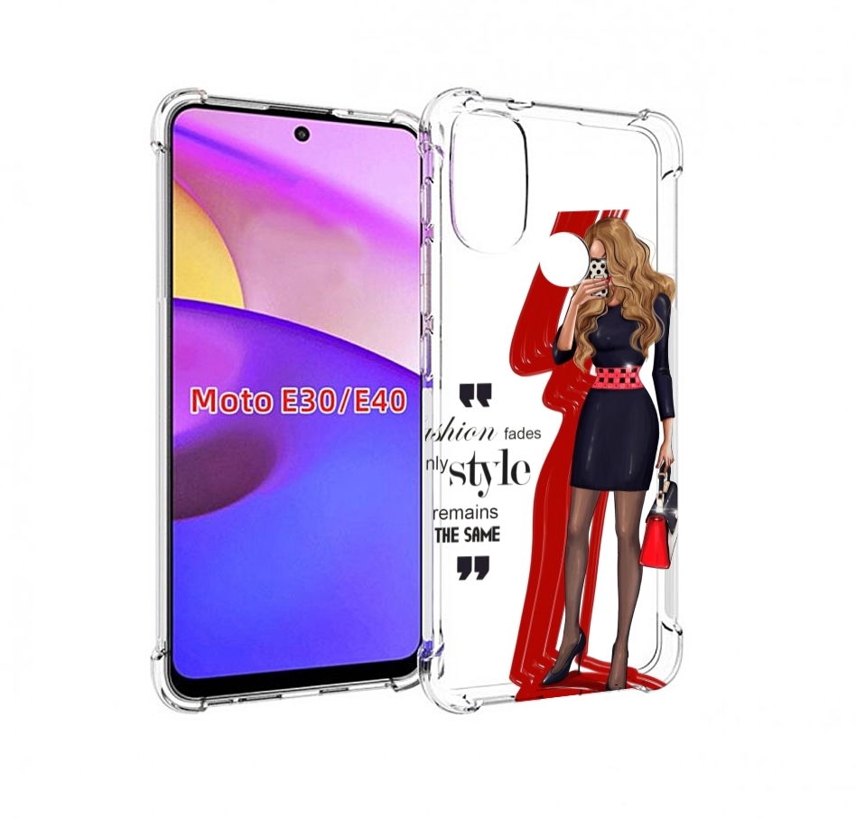 

Чехол бампер MyPads Модная-девушка женский для Motorola Moto E30, Прозрачный, Tocco