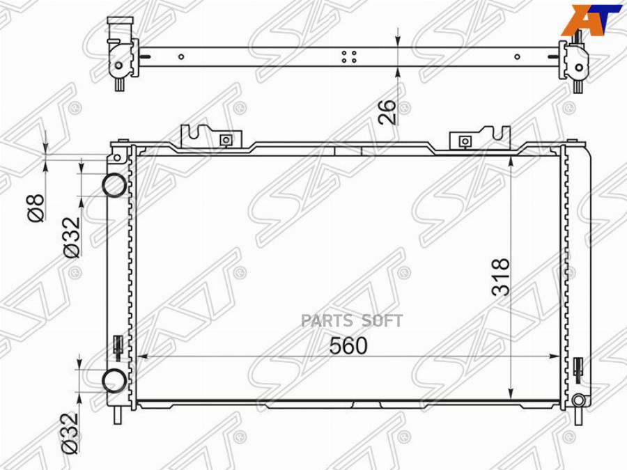 

SAT SG-LD0002-2-R Радиатор LADA PRIORA 07- Halla 1шт