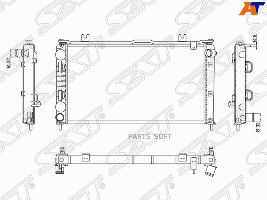 

Радиатор Lada Granta 15-/Kalina Ii 13- (Трубчатый) Sat арт. SG-LD0001-1-R