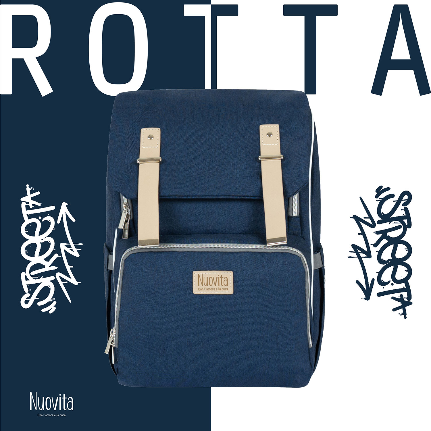 Рюкзак Nuovita CAPCAP rotta (Blu scuro/Темно-синий) nuovita рюкзак для мамы capcap classic