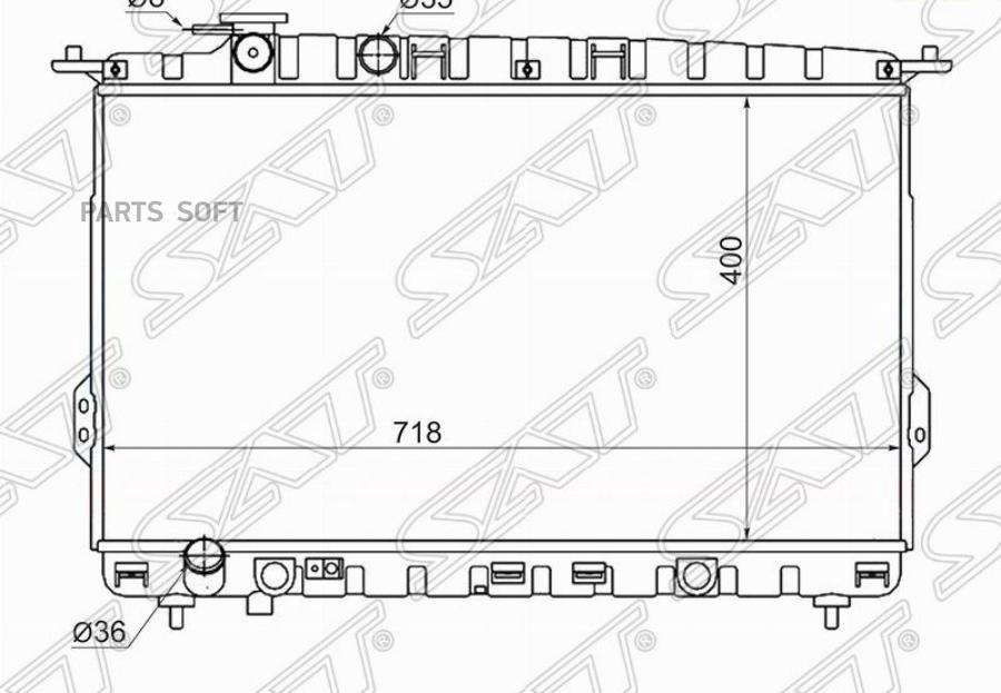 

Радиатор Hyundai Sonata (Tagaz) 2.0/2.4/2.5/2.7 /Hyundai Xg 2.5 98-(Трубчатый) Sat арт. S