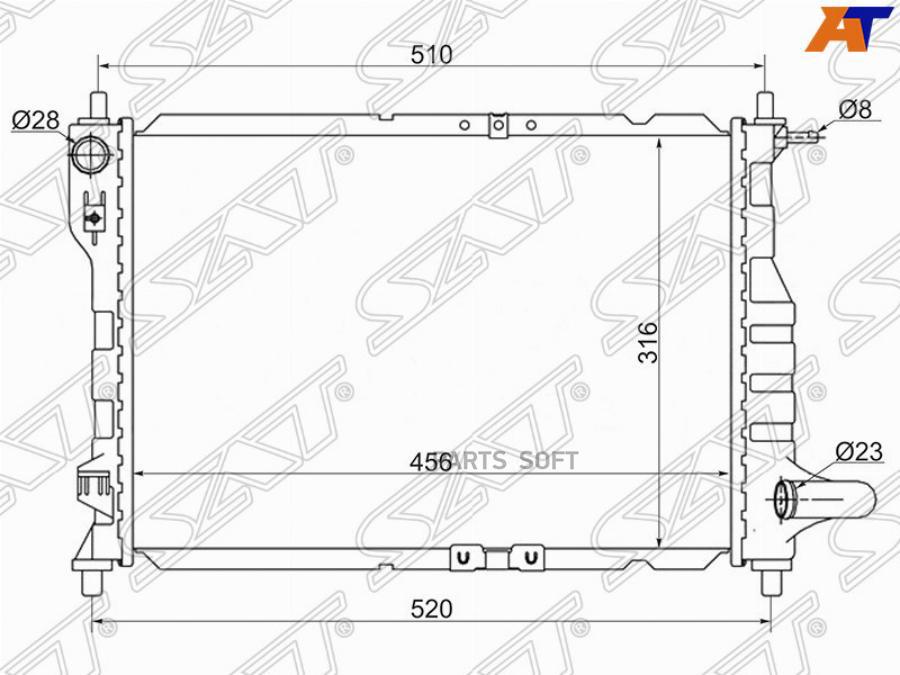 

Радиатор Daewoo Matiz /Chevrolet Spark 05- Sat арт. SG-DW0005-MT