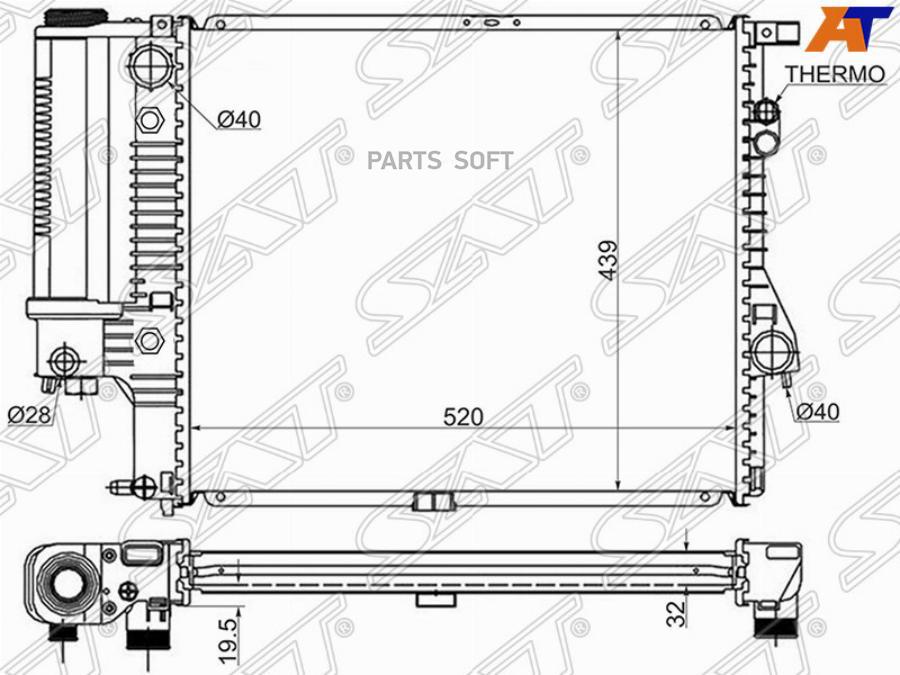 

Радиатор Bmw 5-Series E39 2.0/2.3/2.8 95-03 Sat арт. SG-BW0004-97