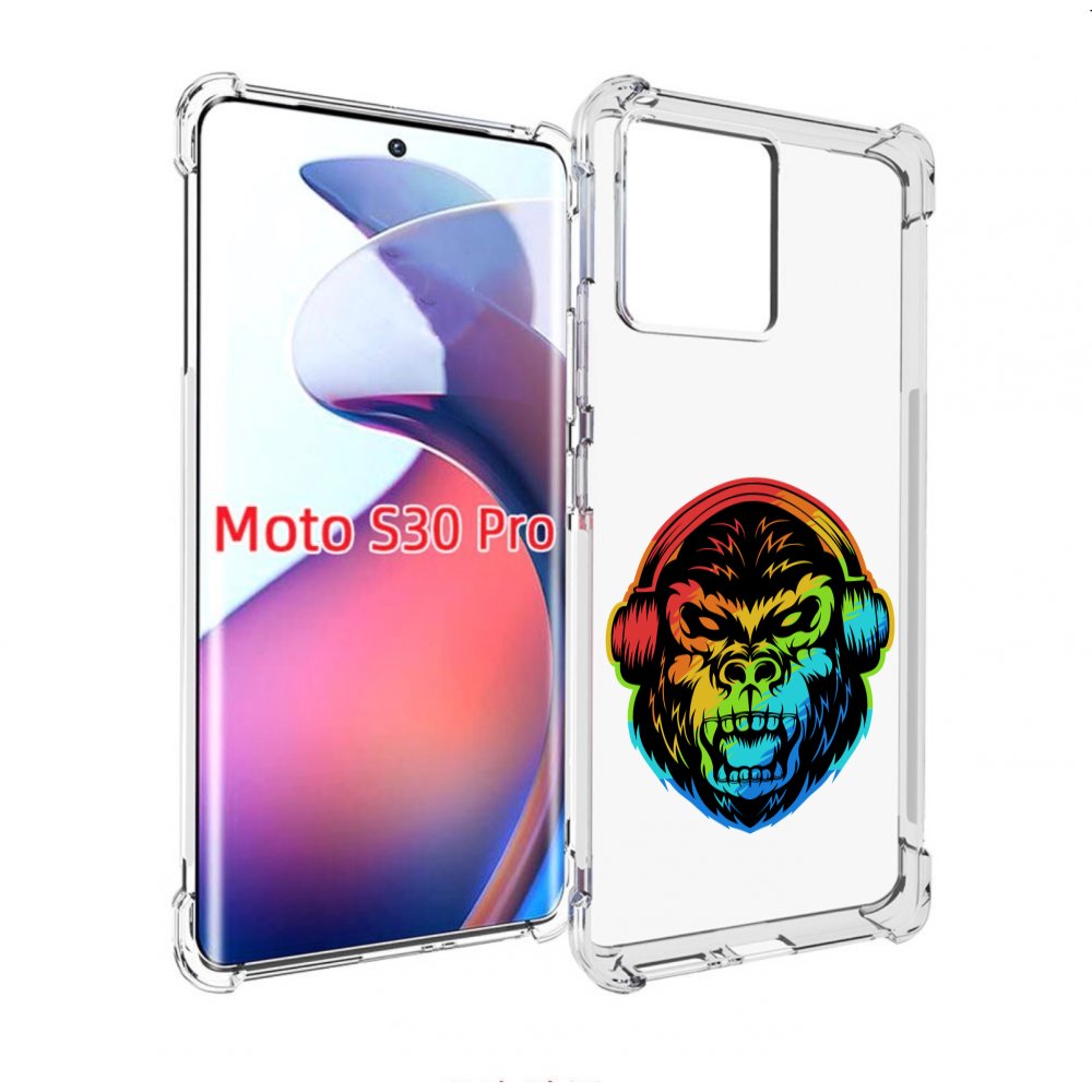 

Чехол MyPads Горилла-в-наушниках для Motorola Moto S30 Pro, Прозрачный, Tocco