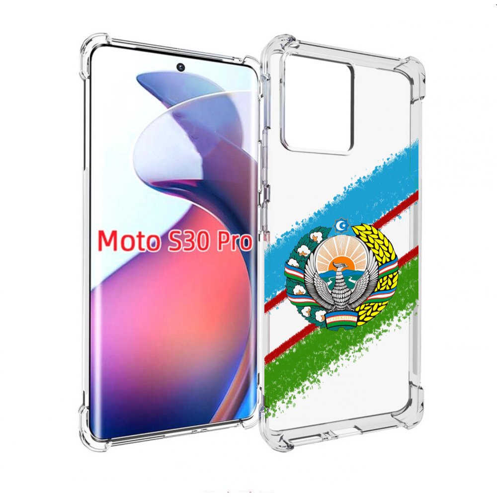 

Чехол MyPads Герб флаг Узбекистана для Motorola Moto S30 Pro, Прозрачный, Tocco