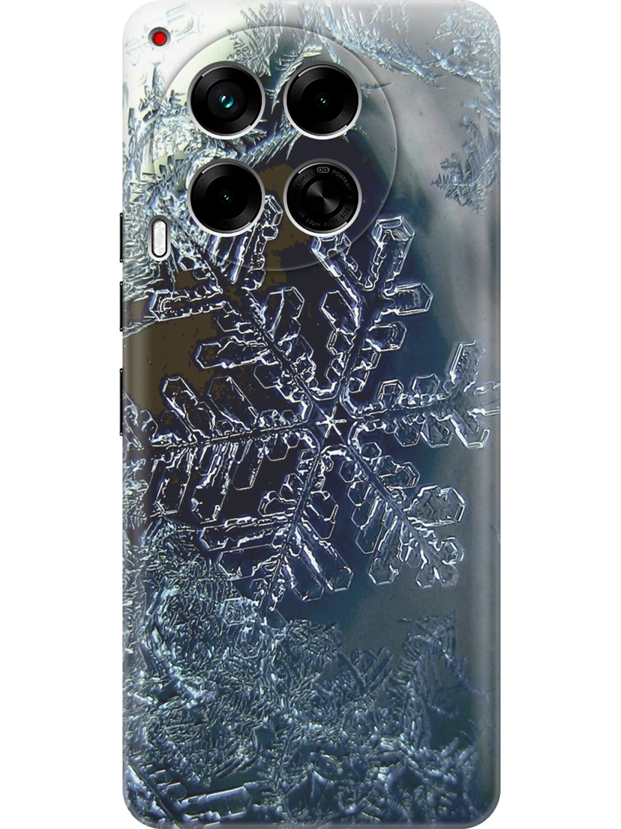 

Силиконовый чехол на Tecno Camon 30 4g / 30 5g с принтом "Макро снежинка", Прозрачный;синий;черный, 782632441