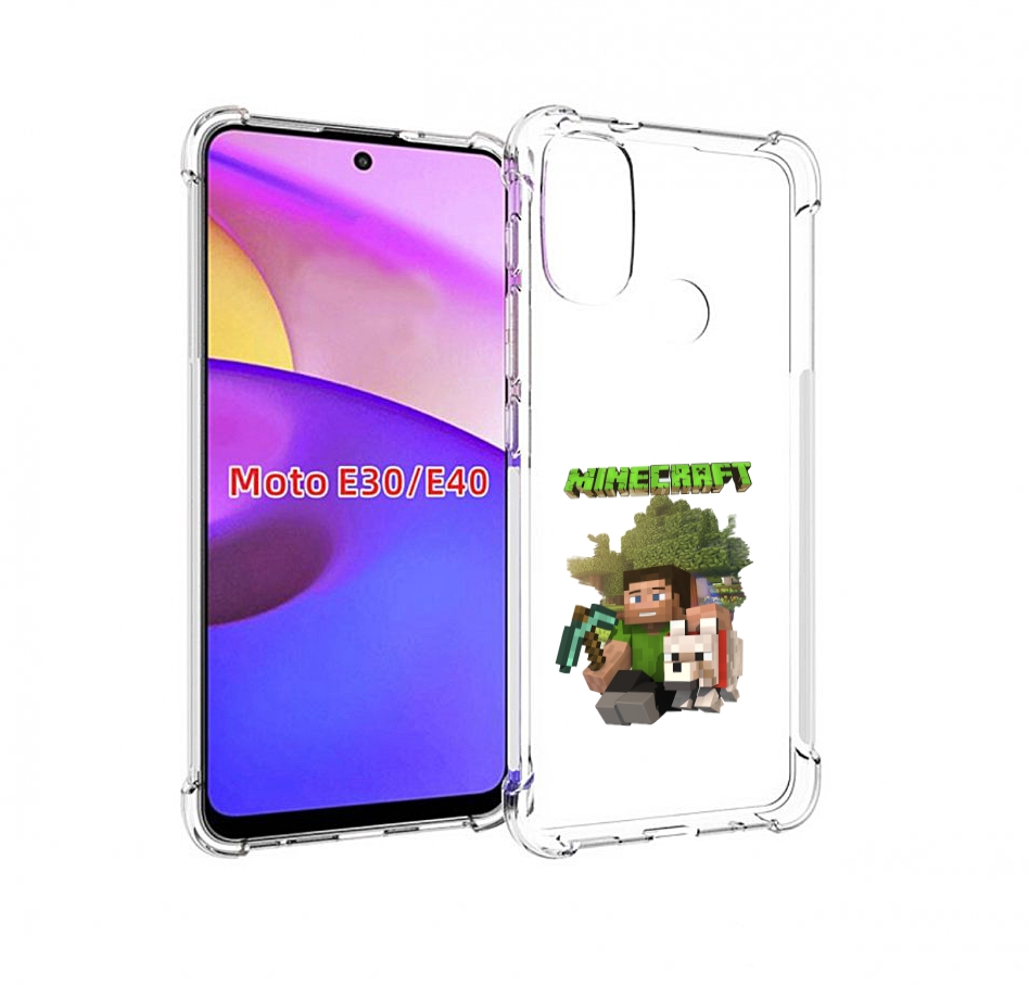 

Чехол бампер MyPads Майнкрафт детский для Motorola Moto E30., Прозрачный, Tocco