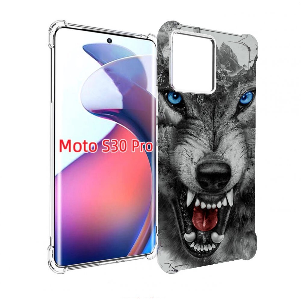 

Чехол MyPads Волк-частица мужской для Motorola Moto S30 Pro, Прозрачный, Tocco
