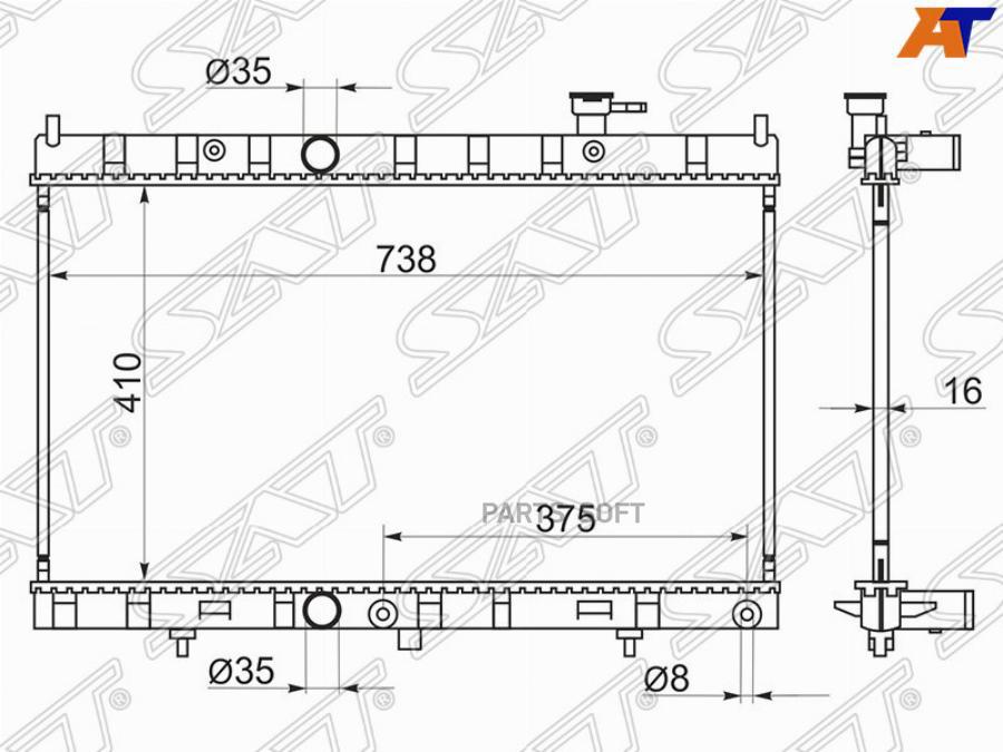 

Радиатор Nissan X-Trail T32 14- Mr20Dd/Qr25De Sat Ns0007-T32-1