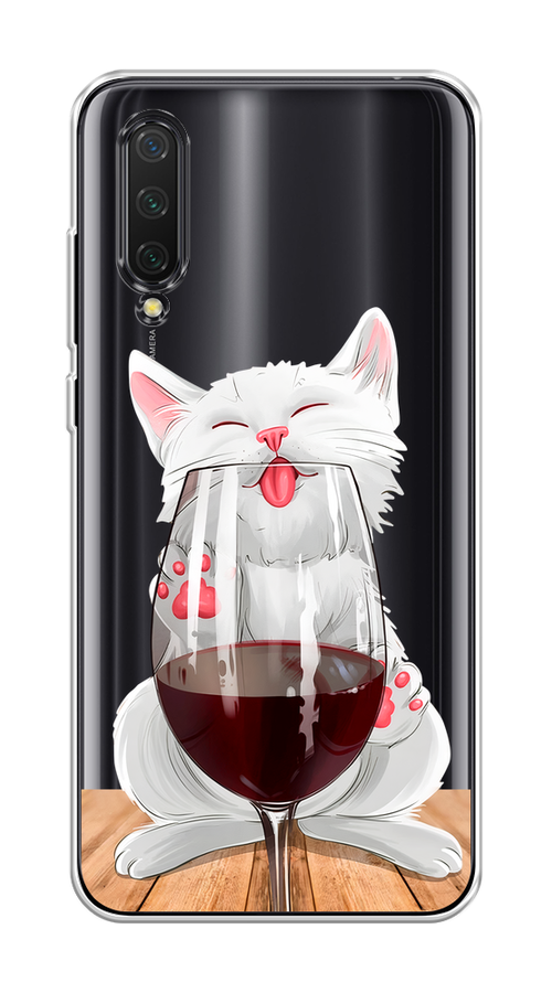 

Чехол на Xiaomi Mi CC9/Mi A3 Lite/Mi 9 Lite "Кот с бокалом", Прозрачный;белый;красный, 36750-1