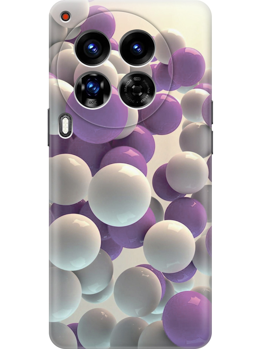 

Силиконовый чехол на Tecno Camon 30 Premier 5g с принтом "Белые и сиреневые шары", Прозрачный;белый;фиолетовый, 782633031