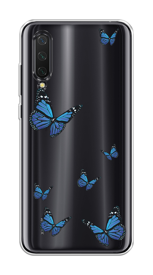 

Чехол на Xiaomi Mi CC9/Mi A3 Lite/Mi 9 Lite "Blue butterflies", Синий;черный, 36750-1