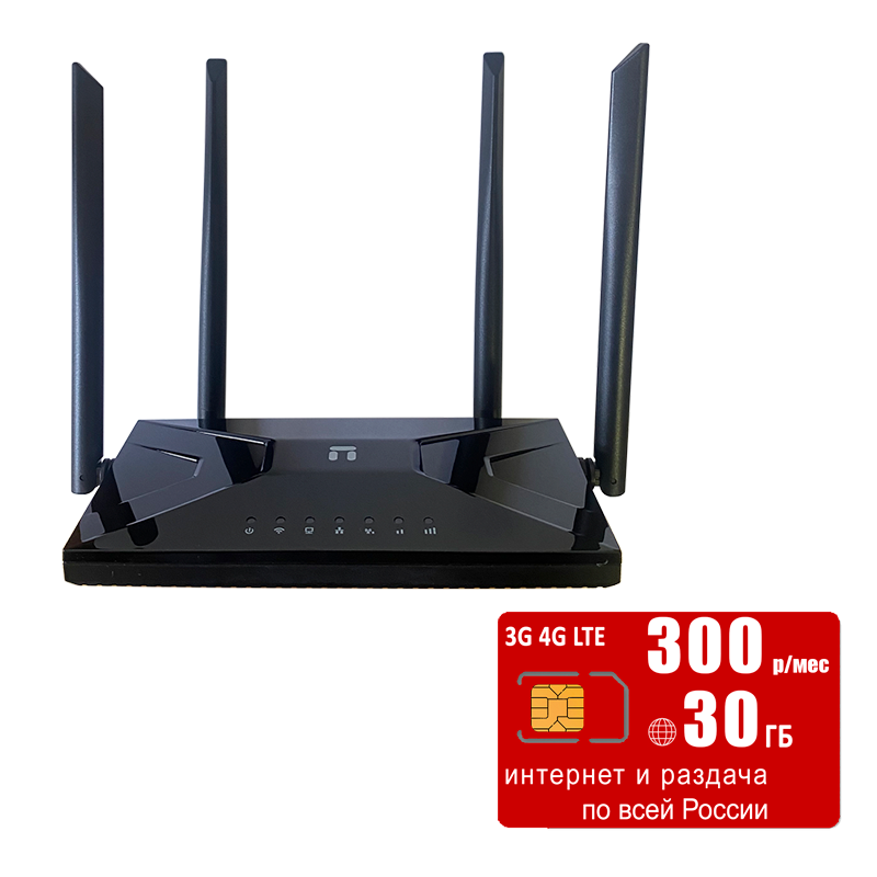 

Wi-Fi роутер с LTE-модулем NETIS MW5360 (komplekt-netis-mtc30gb-SG-sb), MW5360