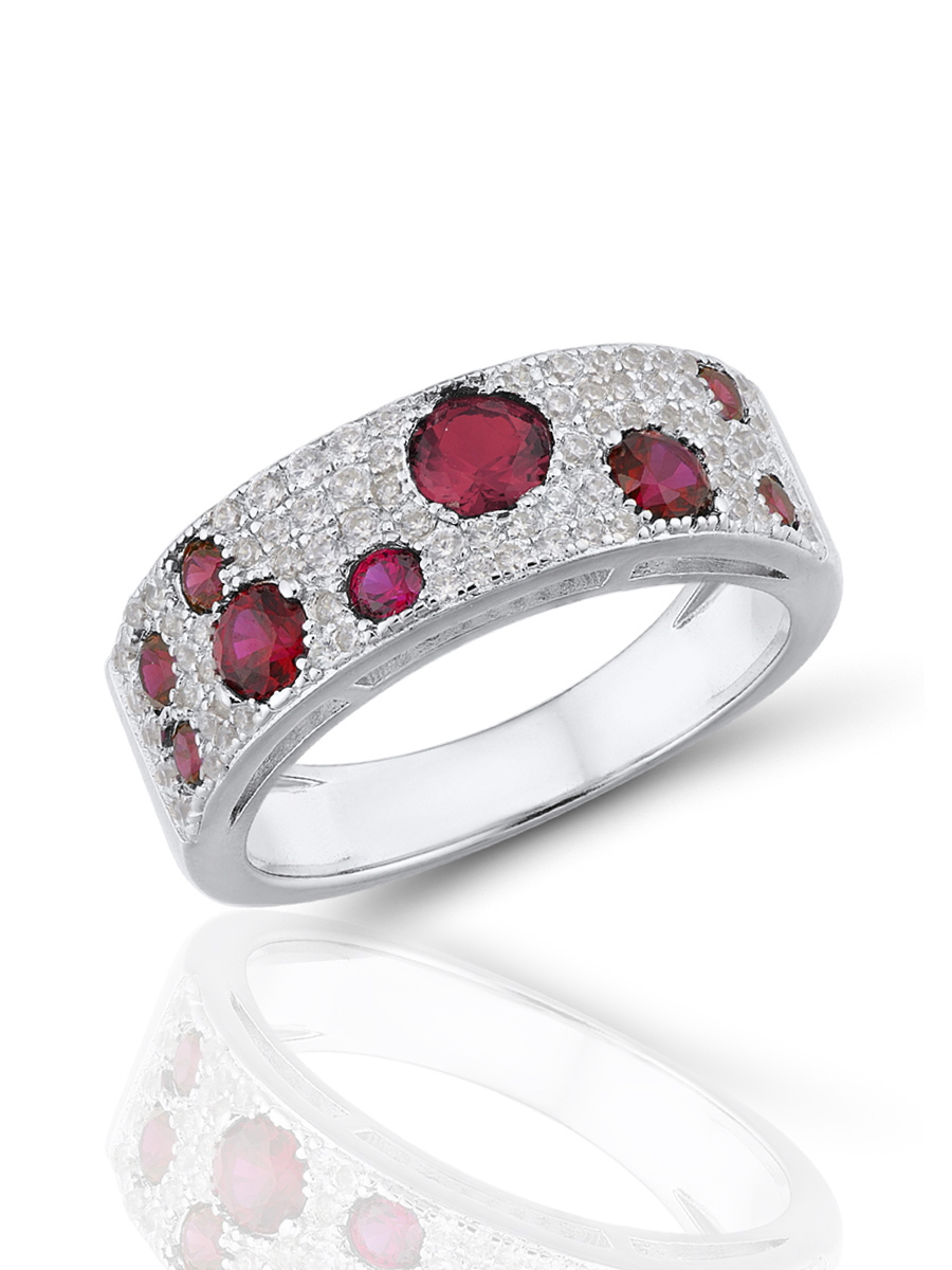 

Кольцо из серебра р., VALTERA 114763, рубин искусственный/циркон, 114763