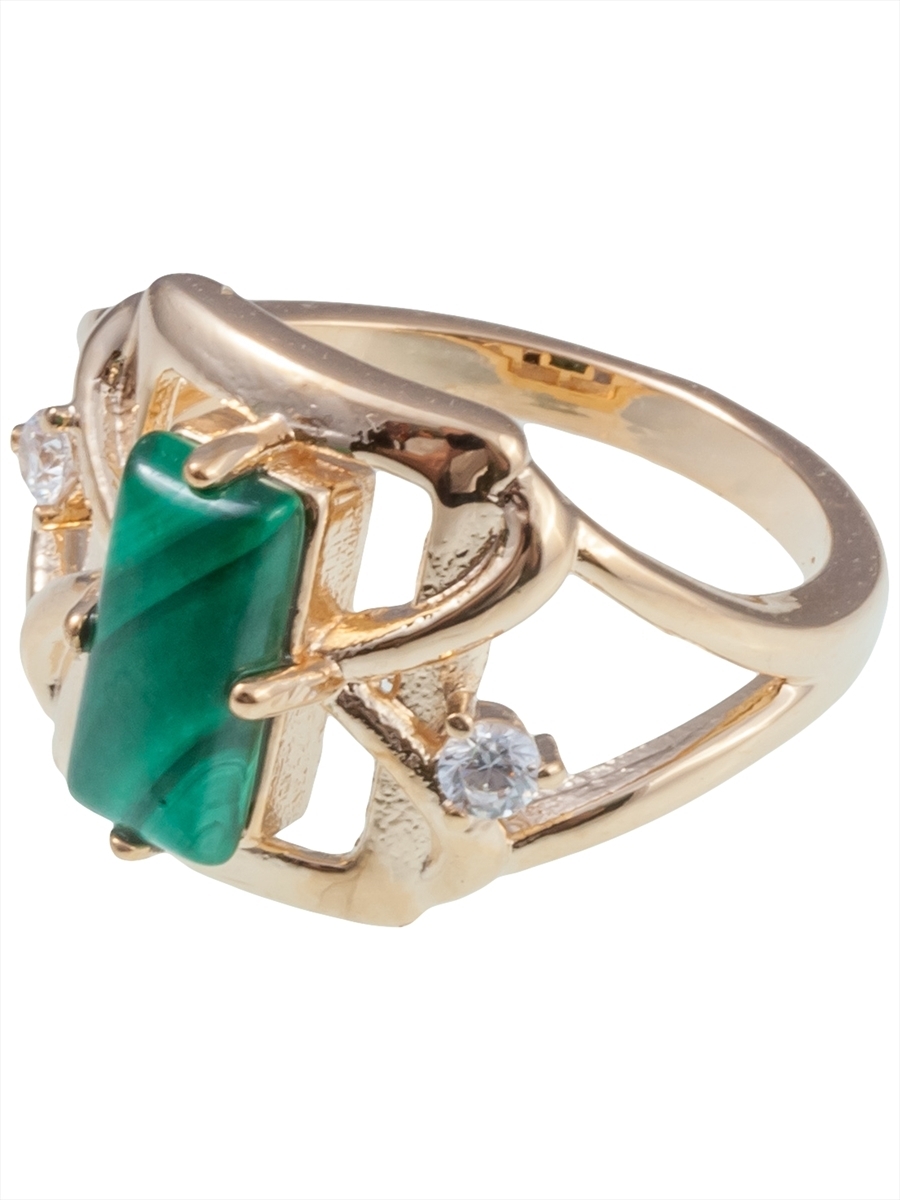 

Кольцо из бижутерного сплава р. 17 Lotus Jewelry 3043R-14ml, малахит/циркон, 3043R-14ml