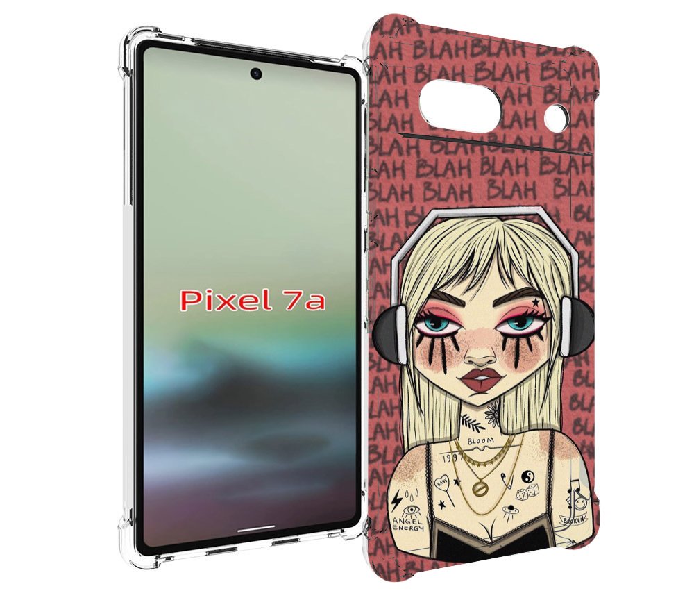 

Чехол MyPads дерзкая-девушка-в-наушниках женский для Google Pixel 7A, Tocco