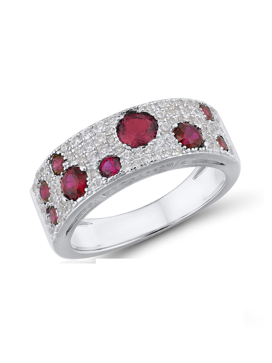 

Кольцо из серебра р.18 VALTERA 114763, рубин искусственный/циркон, 114763