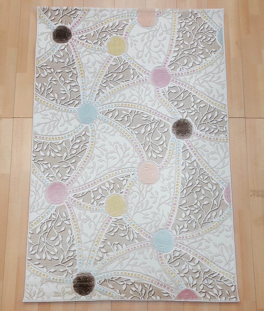 фото Ковер yakamoz 7657a прямой слон кость/крас 160х230 sofia rugs