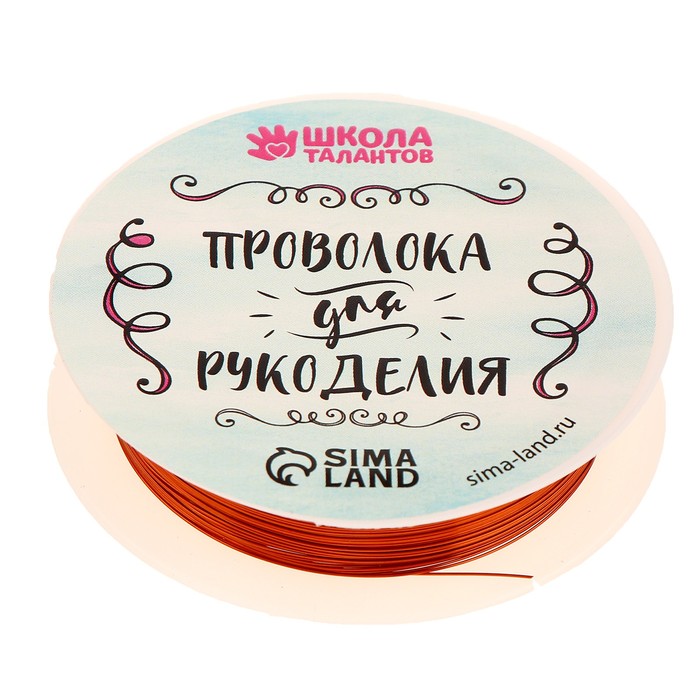 Проволока Школа талантов 9509350 для бисероплетения, 0,3 мм, 10 м, медный