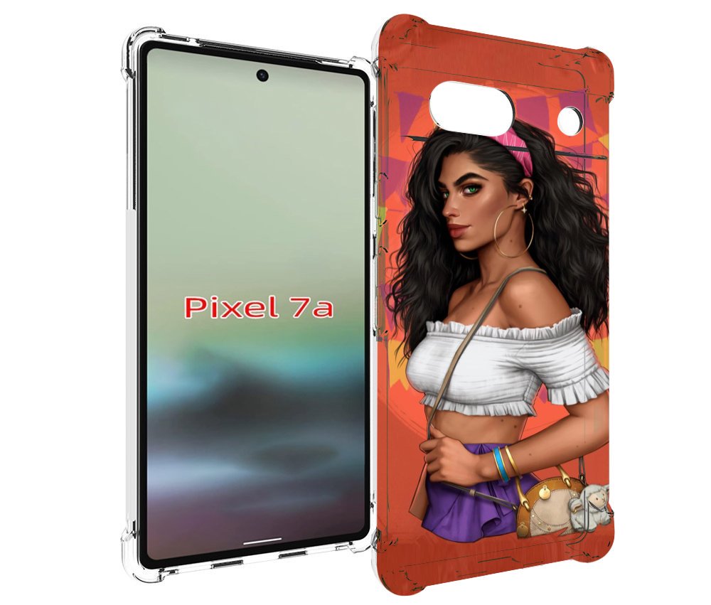 

Чехол MyPads девушка-с-сумкой-мулатка женский для Google Pixel 7A, Tocco