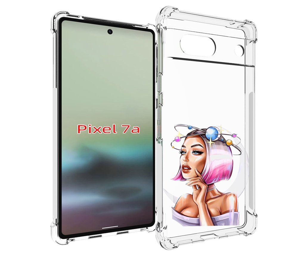 

Чехол MyPads девушка-с-планетами-на-голове женский для Google Pixel 7A, Tocco