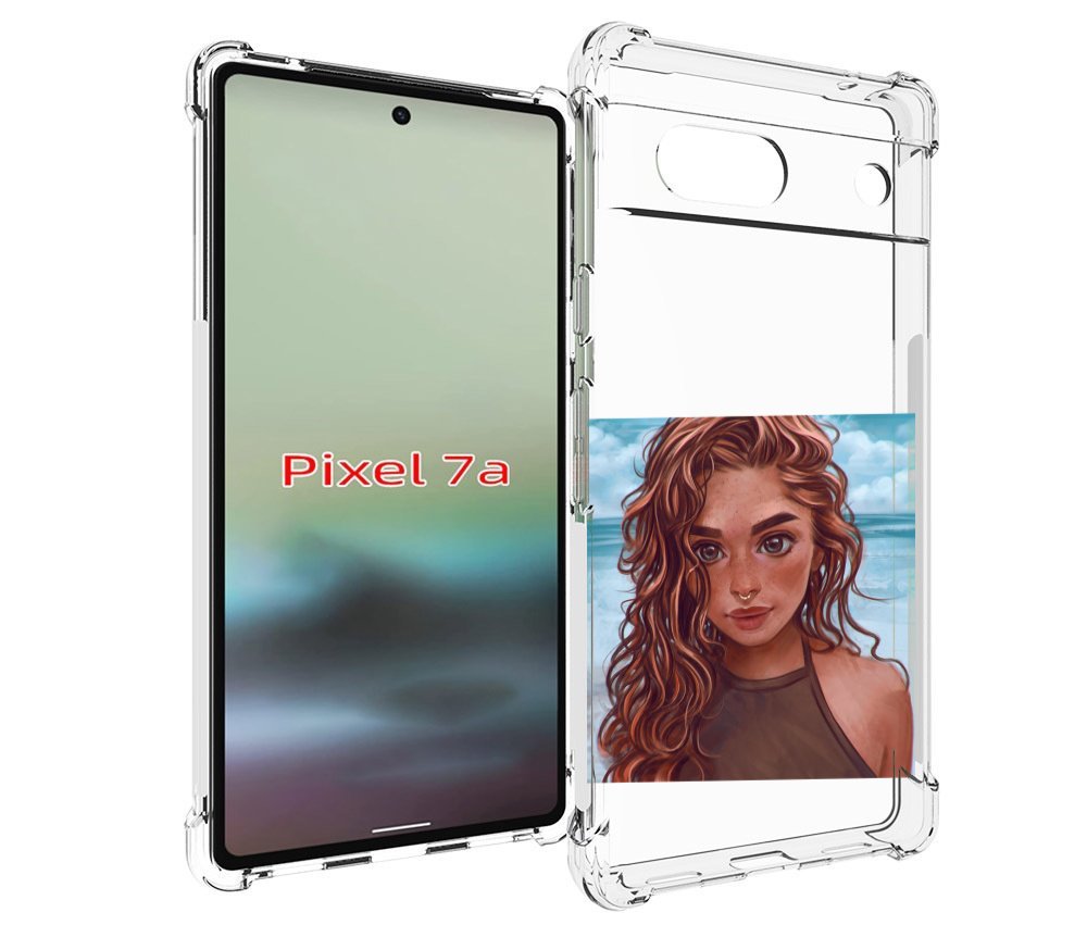 

Чехол MyPads девушка-с-пирсингом-на-море женский для Google Pixel 7A, Tocco