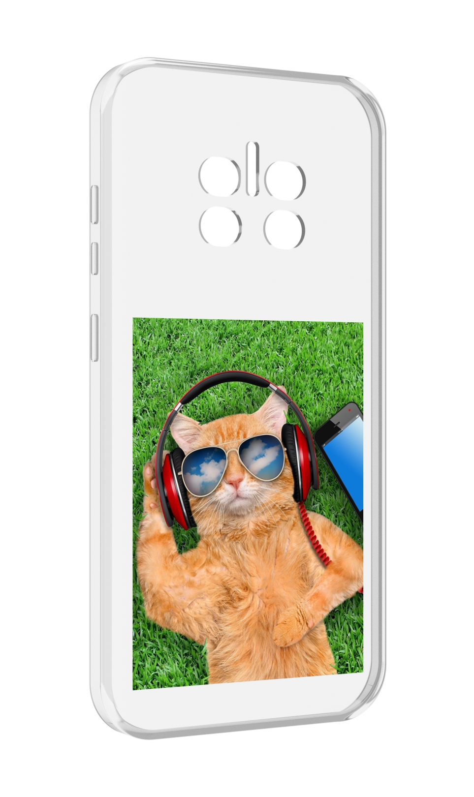 

Чехол MyPads Кот-кайфарик для Doogee V11, Прозрачный, Tocco
