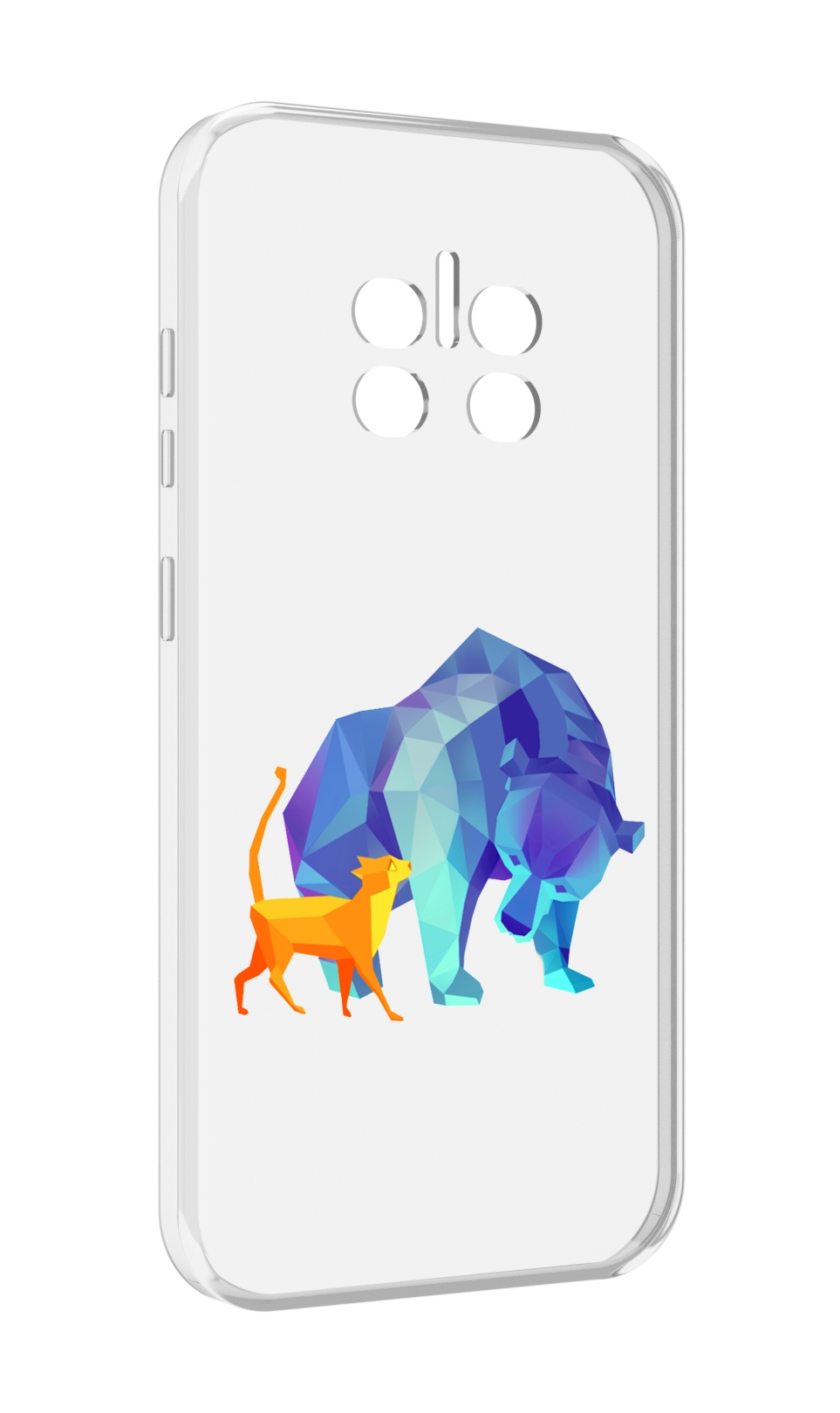 

Чехол MyPads Кот-и-медведь для Doogee V11, Прозрачный, Tocco