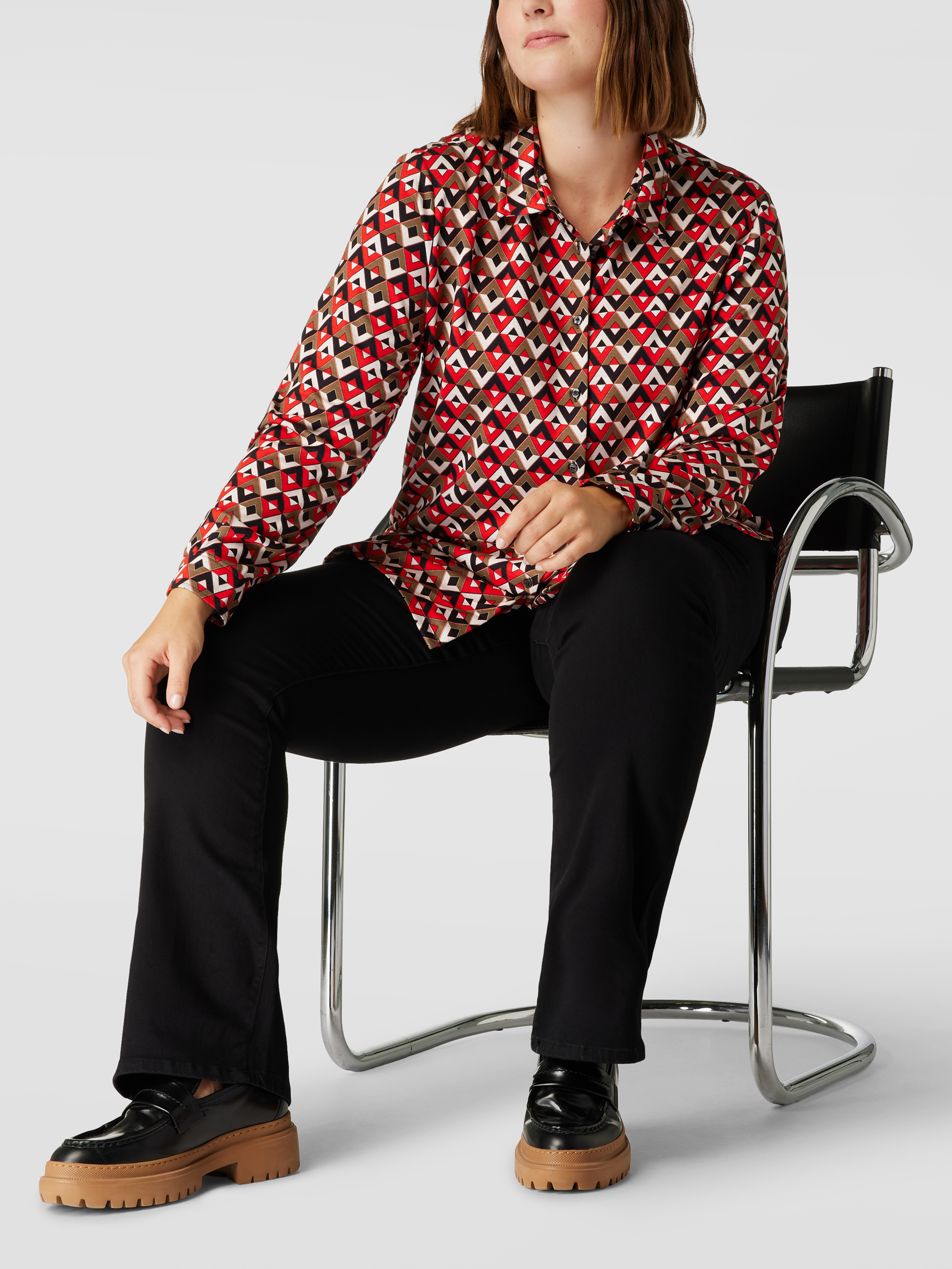 

Рубашка женская Marina Rinaldi 1661735 красная M доставка из-за рубежа, Разноцветный, 1661735