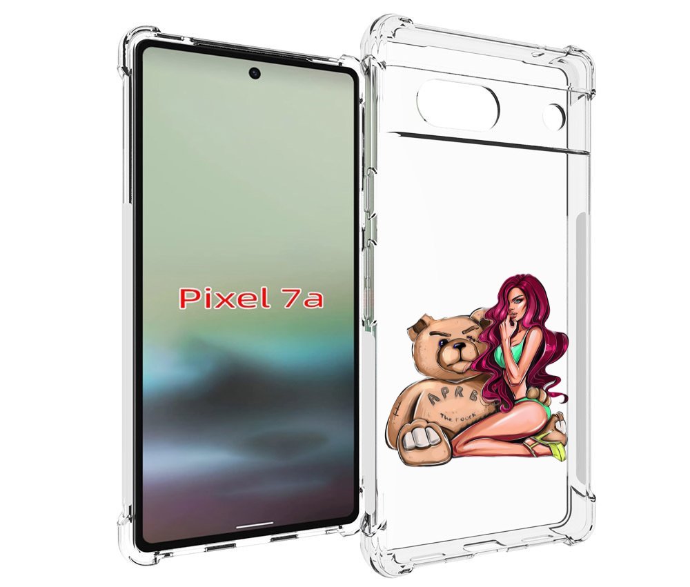 

Чехол MyPads девушка-с-большим-плюшевым-мишкой для Google Pixel 7A, Tocco