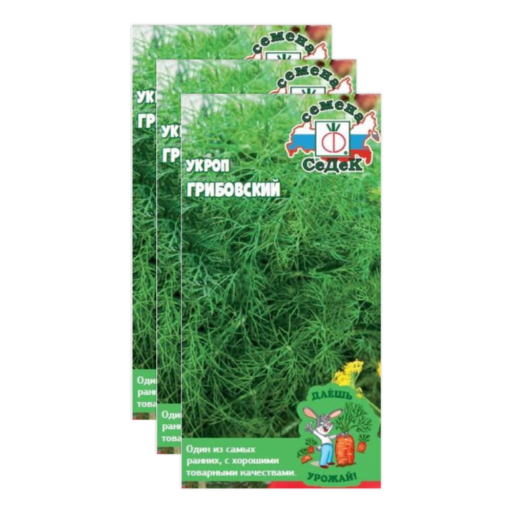 Комплект семян укроп Грибовский Седек Раннеспелые 23-04263 3 упаковки