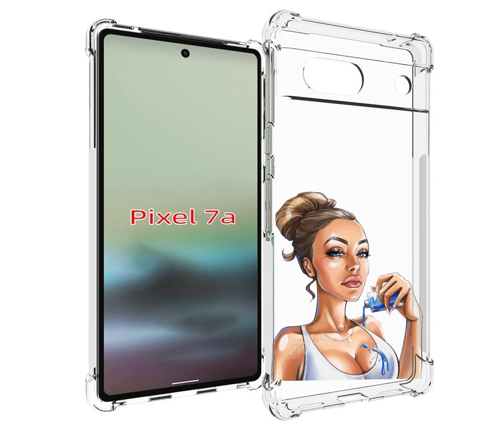 

Чехол MyPads девушка-пролила-краску женский для Google Pixel 7A, Tocco