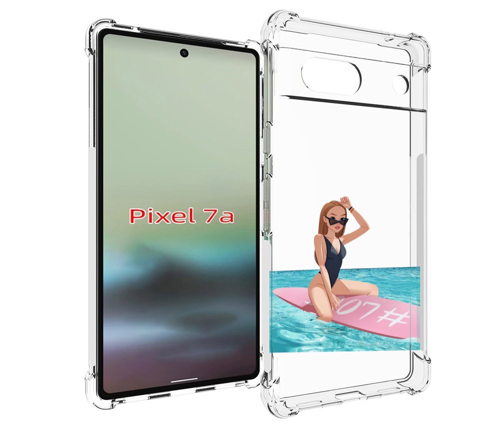 

Чехол MyPads девушка-на-серфе женский для Google Pixel 7A, Tocco