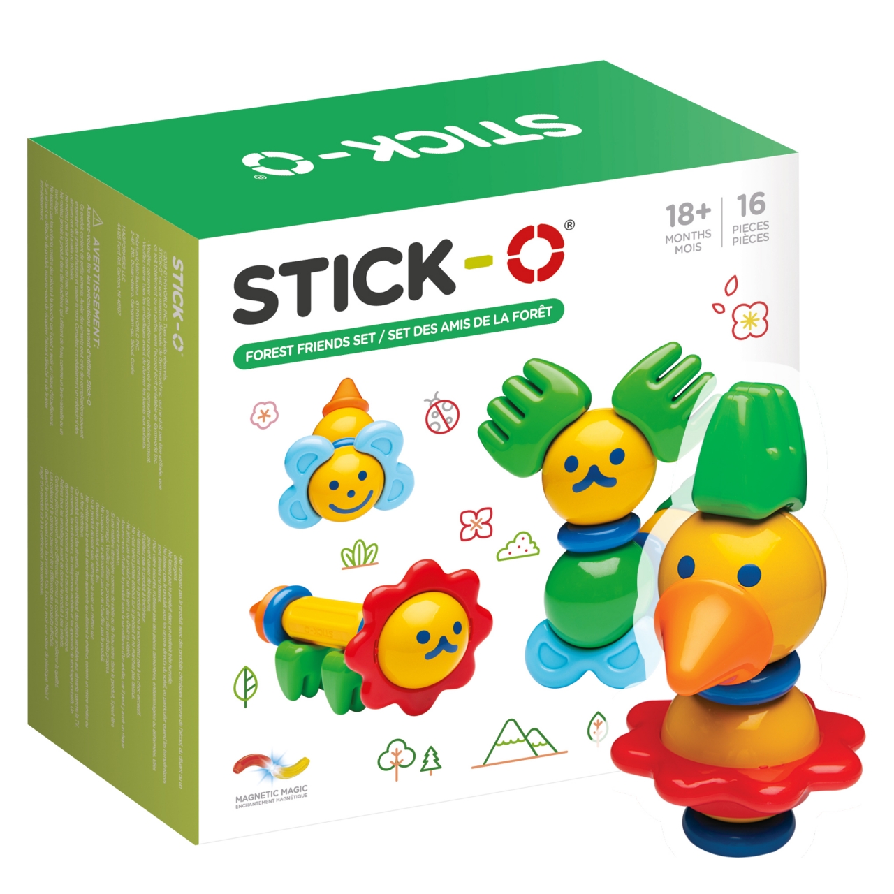 фото Stick-o forest friends set магнитный конструктор 16 деталей 902002